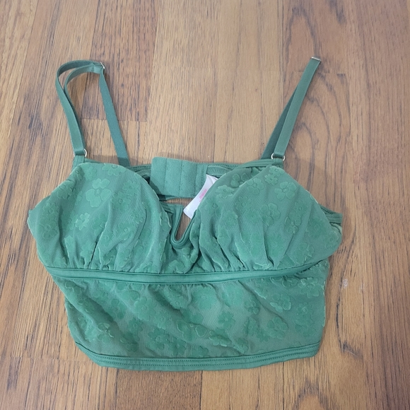 Victoria Secret Pink Floral Green Bralette size small - Picture 1 of 3